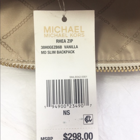 Michael Kors Rhea Zip MD Slim Sig Backpack. - Picture 10 of 11